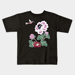 Humminbird in serene garden Kids T-Shirt